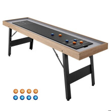 Mesa de Juego de Palets 2,1 m-Duoku-Juego Combinado 2 en 1 (Palets y Curling de Mesa)-Mesa Compacta-Superficie Lisa-Patas Plegables