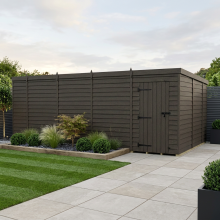 18x10 Pent Composite Shed Tanalised (Single Door, No Windows)