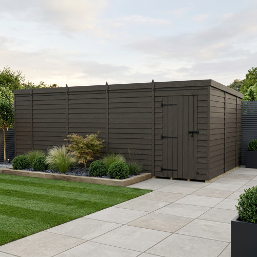 18x10 Pent Composite Shed Tanalised (Single Door, No Windows)