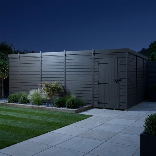 18x10 Pent Composite Shed Tanalised (Single Door, No Windows) 2