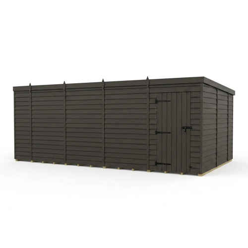 18x10 Pent Composite Shed Tanalised (Single Door, No Windows) 1