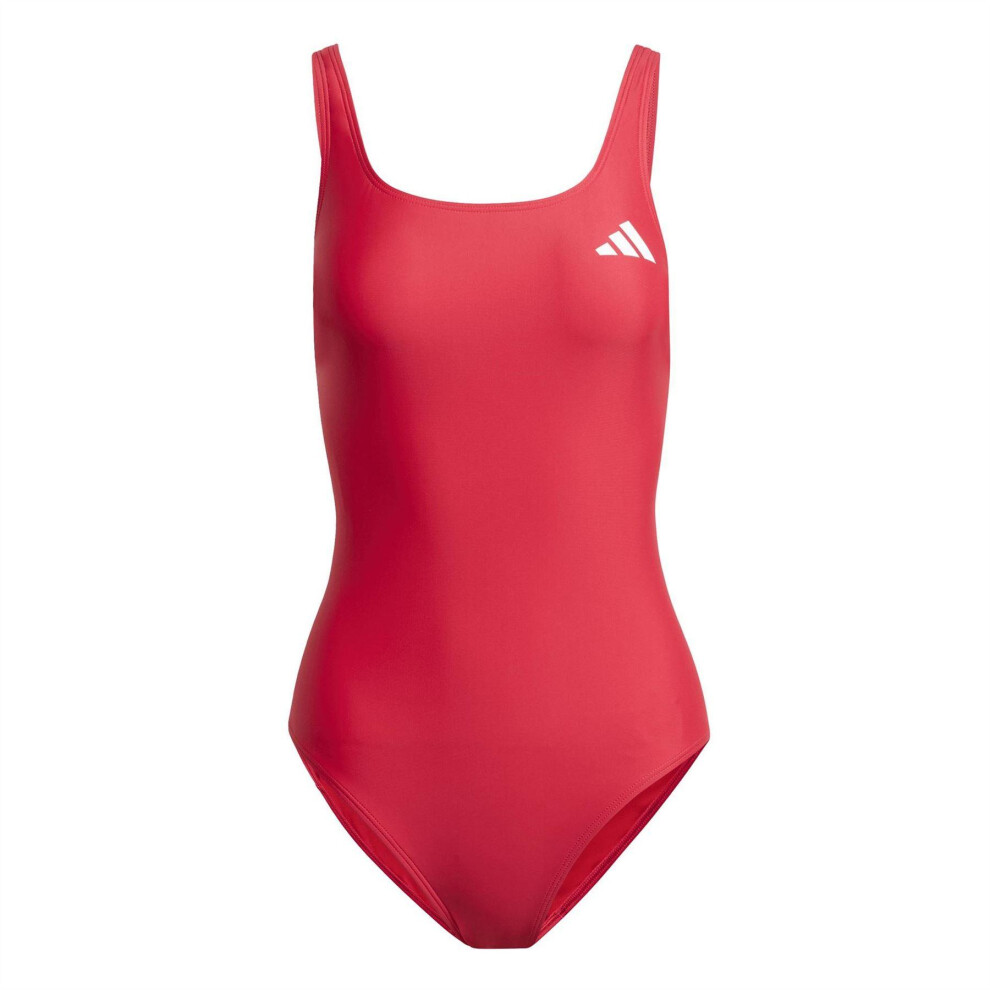 Adidas (14 Uk, Pure Red) Womens/Ladies Essential Logo One Piece Swimsuit