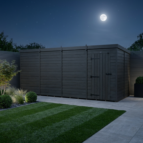 19x10 Pent Composite Shed Tanalised (Single Door, No Windows) 2