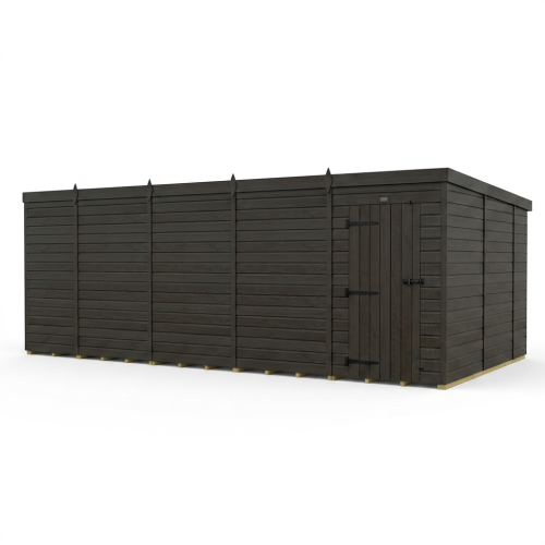 19x10 Pent Composite Shed Tanalised (Single Door, No Windows) 1