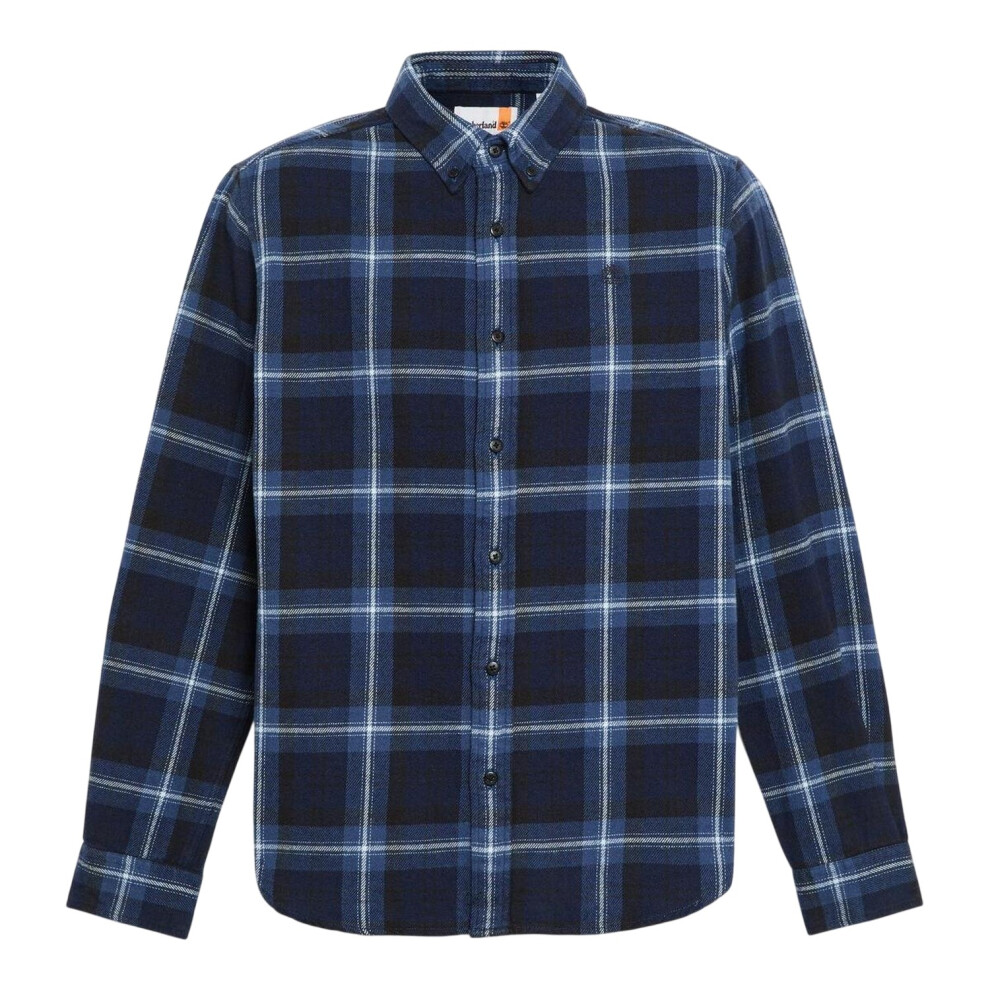 Timberland (S, Peacoat) Mens Checked Casual Button-Down Shirt