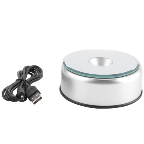 4X Display Turntable Base for Crystals Glass Art,LED Colored Rotating Crystal Display Base Stand with USB Cable 1