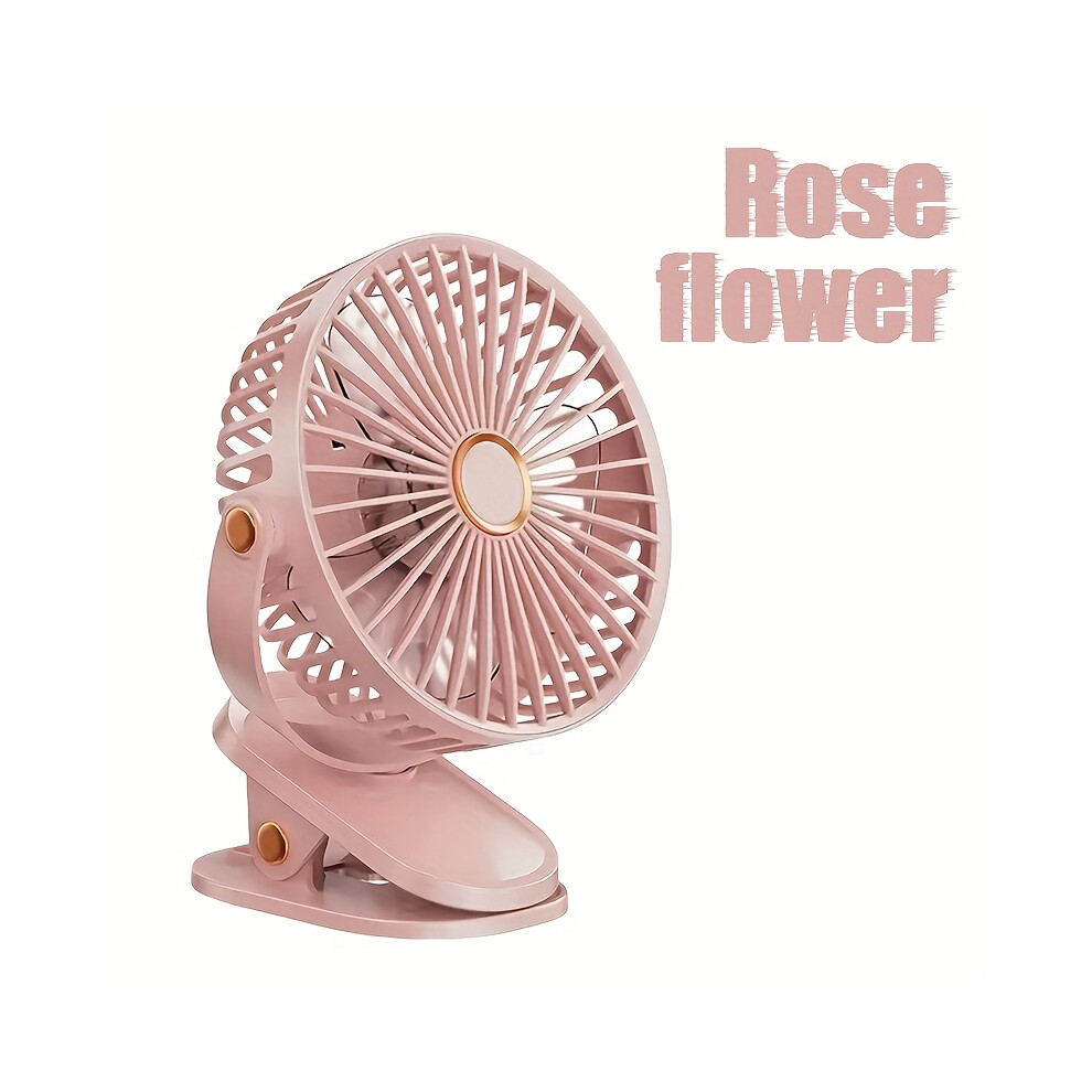 (Type D) 5-Speed Clip-On Desk Fan | 360 Rotating Personal Cooling Fan | Usb Rechargeable Clamp For Office & Camping 3351624305772