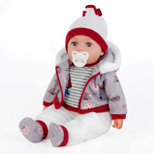 (Grey) The Magic Toy Shop 20" Lifelike Soft Baby Doll With Dummy & 12 Sounds