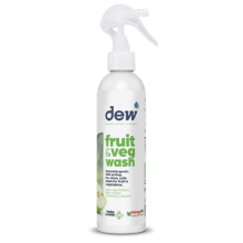 Dew Fruit & Veg Wash Fast-Acting No-Rinse Pesticide Remover, 99.9 Effective, Allergy UK Certified & Vegan Friendly 250ml