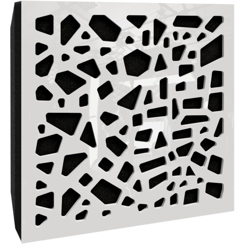 (White glossy Plastic) 8 Pack - Small Acoustic Panel | Decorative Sound Absorbing Wall Panel "P32-Mini" 25x25x3 cm | Absorption & Diffusion 2