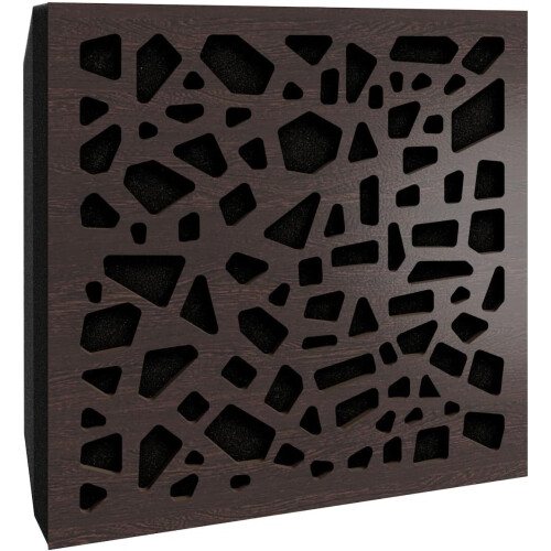 (Wenge) 8 Pack - Small Acoustic Panel | Decorative Sound Absorbing Wall Panel "P32-Mini" 25x25x3 cm | Absorption & Diffusion 2