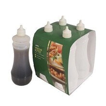 SUNNEX Plastic Vinegar Bottles 4 Pack 375ml 13oz Transparent Practical Dispensing Bottles for Hospitality Catering and Home Dining Use Dishwasher Safe