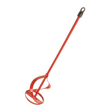 Paint Mixer 80mm Powder Coated Steel Paddle for Mixing Adhesives Plaster and Paint with Electric Drill 40cm Long 8cm Diameter Curved Design