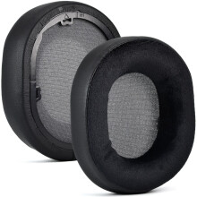2 Stk. Schwarze Leder- & Samt-Ohrpolster kompatibel mit Corsair HS55 HS65 HS55 PRO Headsets