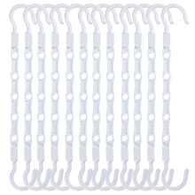 Platzsparende, drehbare, faltbare Kleiderbügel – 12er-Pack, Mehrfach-Loch-Kunststoffbügel White
