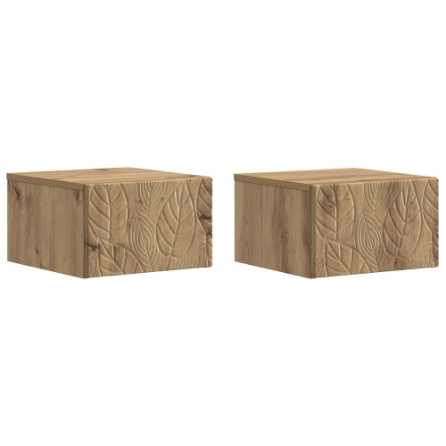 VidaXL vidaXL Wall-Mounted Bedside Cabinet 2 pcs Artisan Oak