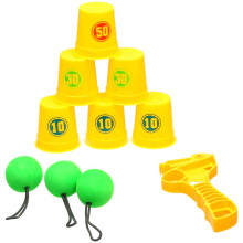 Catapult Target Game 10 Piece Plastic Interactive Kids Aim and Shoot Play Set for Ages 6 Years and Above Indoor and Outdoor Family Fun