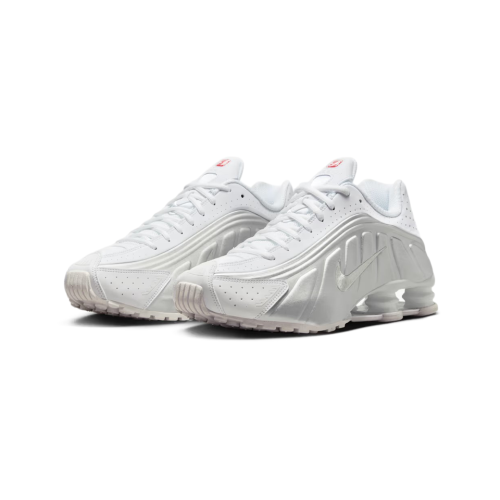 Nike Nike Shox R4 Trainers White Metallic Silver UK 11 1