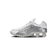 Nike Shox R4 Trainers White Metallic Silver UK 11