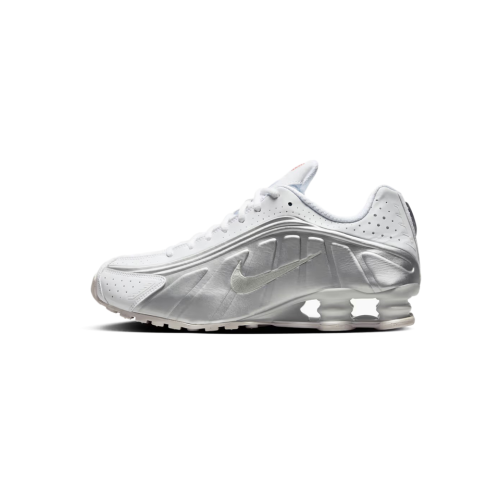 Nike Nike Shox R4 Trainers White Metallic Silver UK 11