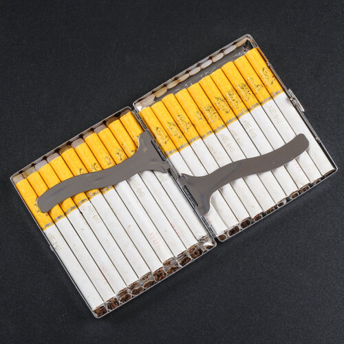 Silver Metal Cigarette Case with Double-Sided Arabesque Pattern - Holds 20 Regular Size Cigarettes 2