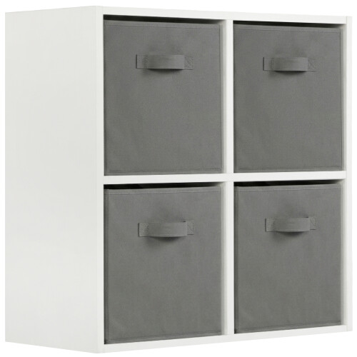 Charles Jacobs (Grey Drawers) Charles Jacobs White 4 Cube Open Book Shelf Storage Unit