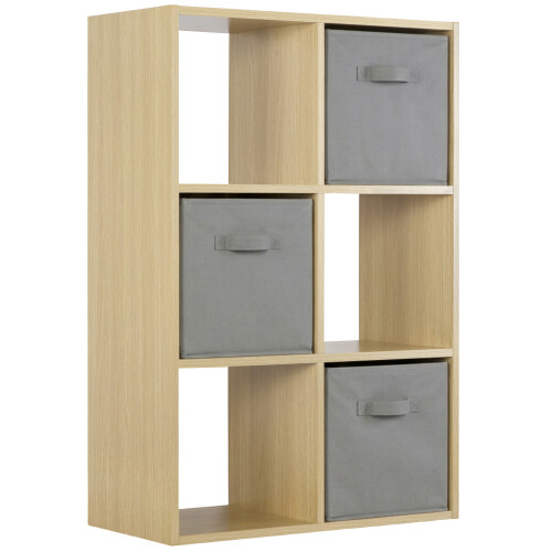 Charles Jacobs (3 Grey Drawers) Charles Jacobs Oak 6 Cube Open Book Shelf Storage Unit