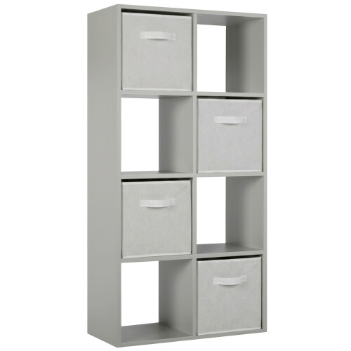 Charles Jacobs (4 White Drawers) Charles Jacobs Grey 8 Cube Open Book Shelf Storage Unit