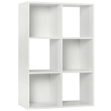 (White + No Drawers) Charles Jacobs White 6 Cube Open Book Shelf Storage Unit