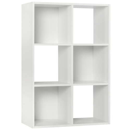 Charles Jacobs (White + No Drawers) Charles Jacobs White 6 Cube Open Book Shelf Storage Unit