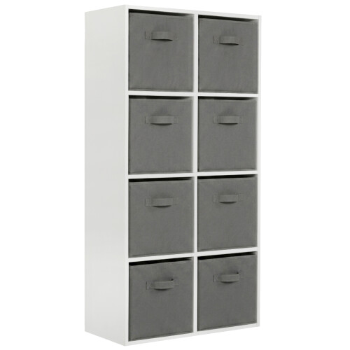 Charles Jacobs (8 Grey Drawers) Charles Jacobs White 8 Cube Open Book Shelf Storage Unit