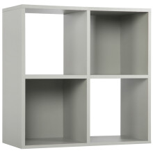 (No Drawers) Charles Jacobs Grey 4 Cube Open Book Shelf Storage Unit