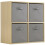 Charles Jacobs (Grey Drawers) Charles Jacobs Oak 4 Cube Open Book Shelf Storage Unit 1