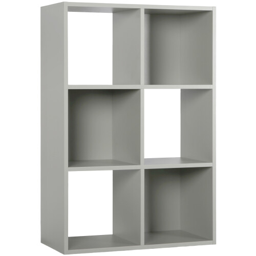 Charles Jacobs (No Drawers) Charles Jacobs Grey 6 Cube Open Book Shelf Storage Unit