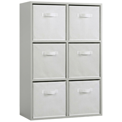 Charles Jacobs (6 White Drawers) Charles Jacobs Grey 6 Cube Open Book Shelf Storage Unit