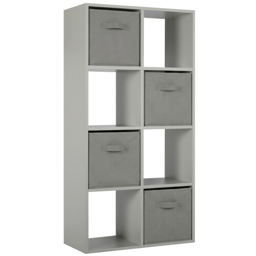 Charles Jacobs (4 Grey Drawers) Charles Jacobs Grey 8 Cube Open Book Shelf Storage Unit