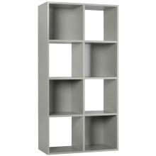 (No Drawers) Charles Jacobs Grey 8 Cube Open Book Shelf Storage Unit