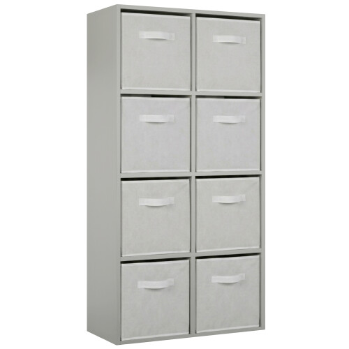 Charles Jacobs (8 White Drawers) Charles Jacobs Grey 8 Cube Open Book Shelf Storage Unit