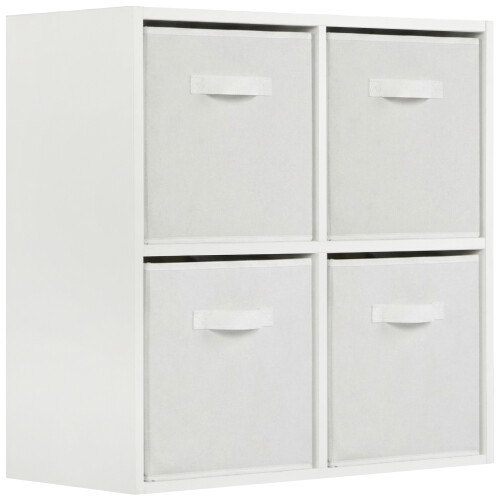 Charles Jacobs (White Drawers) Charles Jacobs White 4 Cube Open Book Shelf Storage Unit