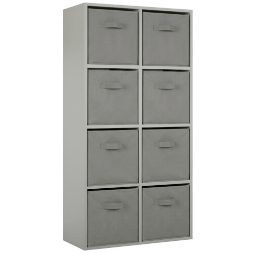 Charles Jacobs (8 Grey Drawers) Charles Jacobs Grey 8 Cube Open Book Shelf Storage Unit