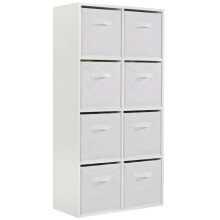 (8 White Drawers) Charles Jacobs White 8 Cube Open Book Shelf Storage Unit