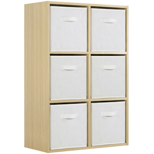 Charles Jacobs (6 White Drawers) Charles Jacobs Oak 6 Cube Open Book Shelf Storage Unit