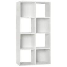 (No Drawers) Charles Jacobs White 8 Cube Open Book Shelf Storage Unit