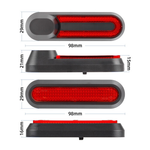 Xiaomi M365/PRO2 Scooter Seitendekorationsabdeckungen 4St Red 1