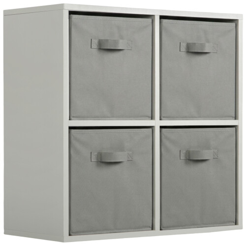 Charles Jacobs (Grey Drawers) Charles Jacobs Grey 4 Cube Open Book Shelf Storage Unit