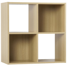 (No Drawers) Charles Jacobs Oak 4 Cube Open Book Shelf Storage Unit