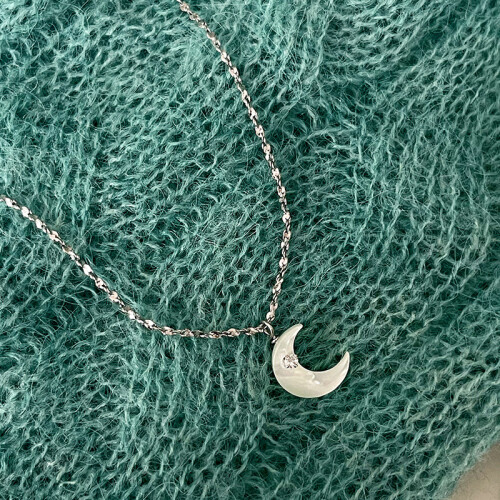 S925 Silber Halskette Mond Silver 1