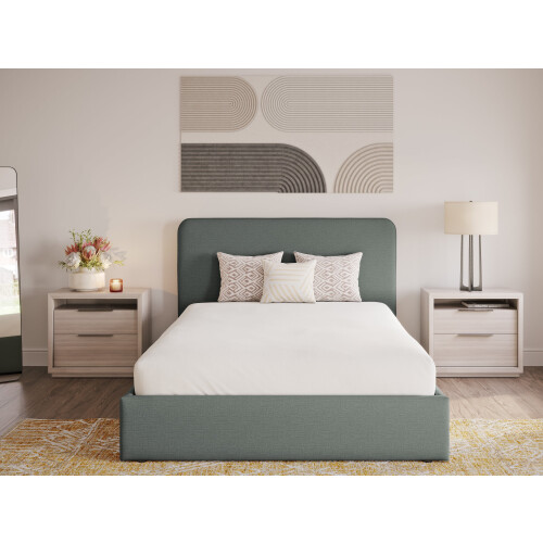 (Double, Olive Green) Snuggle Beds Holden Ottoman Bed Frame 2