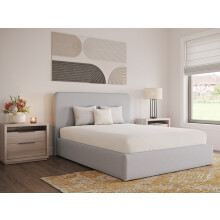 (Double, Light Grey) Snuggle Beds Holden Ottoman Bed Frame