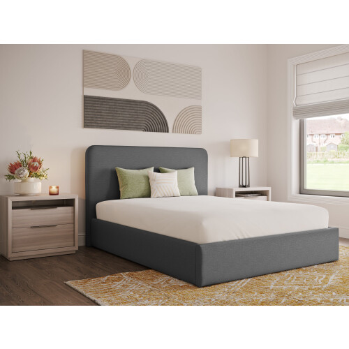 (Double, Dark Grey) Snuggle Beds Holden Ottoman Bed Frame